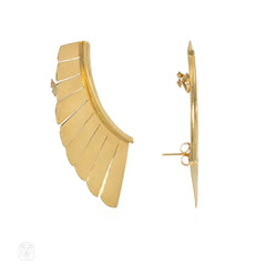 Gold oversized wing earrings