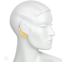 Gold oversized wing earrings