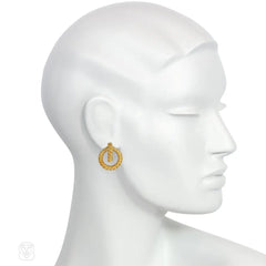 Hermès gold doorknocker hoop earrings