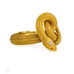 Important antique gold serpent bracelet, Pierret, Italy