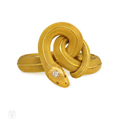 Important antique gold serpent bracelet, Pierret, Italy