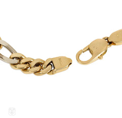 Italian two-color gold figaro link necklace