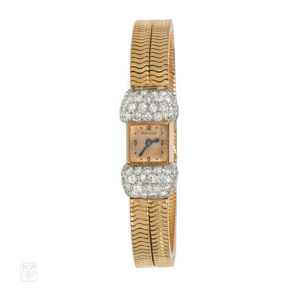 Jaeger LeCoultre Retro gold and diamond backwinder watch Kentshire Jaeger LeCoultre Retro gold and diamond backwinder watch Kentshire