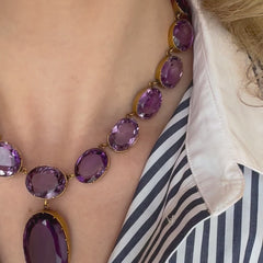 Antique amethyst rivière necklace with pendant