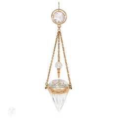 Rare antique French diamond-shaped watch pendant