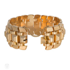 Retro French rose gold tank bracelet