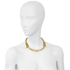 Retro gold necklace with star-set diamonds, Mellerio