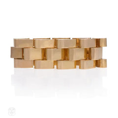 Retro wide gold escalator bracelet