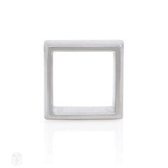 Square-shaped ring in sterling silver