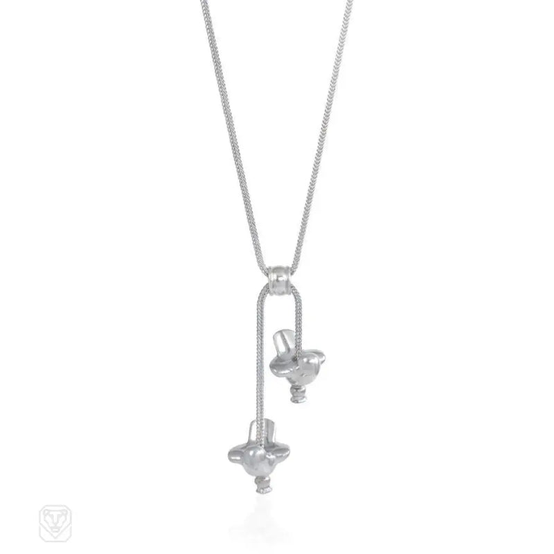 Sterling Silver Lariat With Bird Terminals