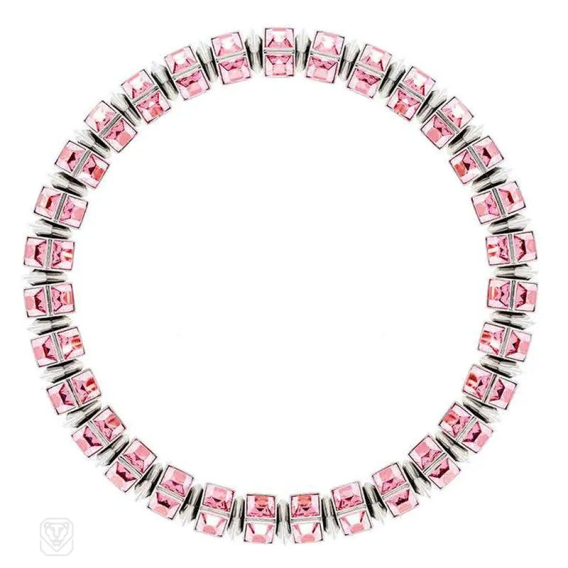 Swarovski Pink Square - Cut Crystal Necklace