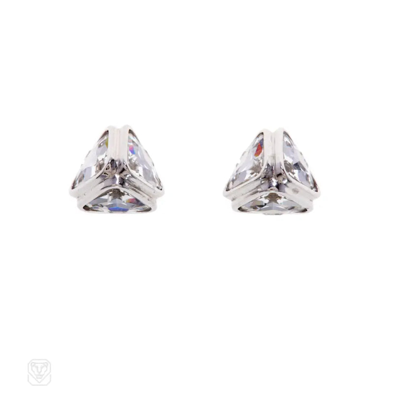 Three - Stone Crystal Stud Earrings