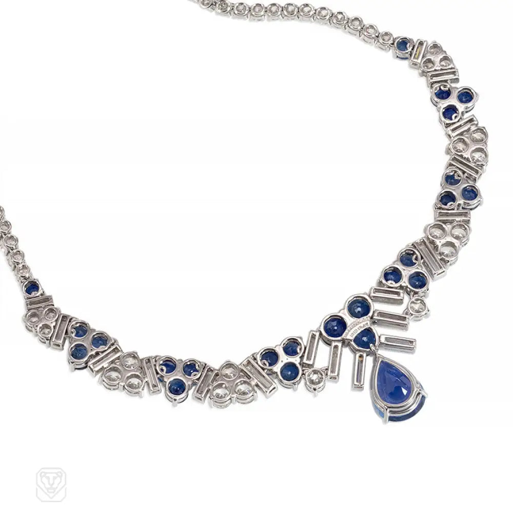 Tiffany 1950s sapphire and diamond necklace