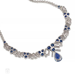 Tiffany 1950s sapphire and diamond necklace