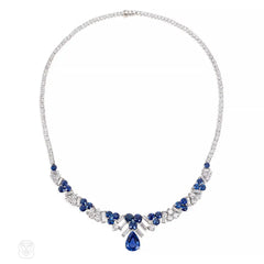 Tiffany 1950s sapphire and diamond necklace