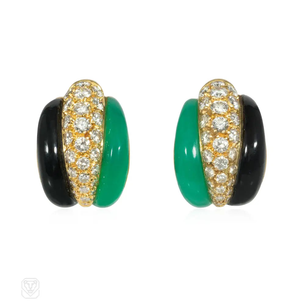 Van Cleef & Arpels Mid-Century diamond, onyx, and chrysoprase