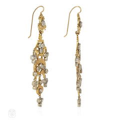 Victorian gold and diamond chandelier earrings