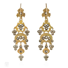 Victorian gold and diamond chandelier earrings
