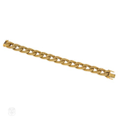 Woven gold curblink bracelet, France