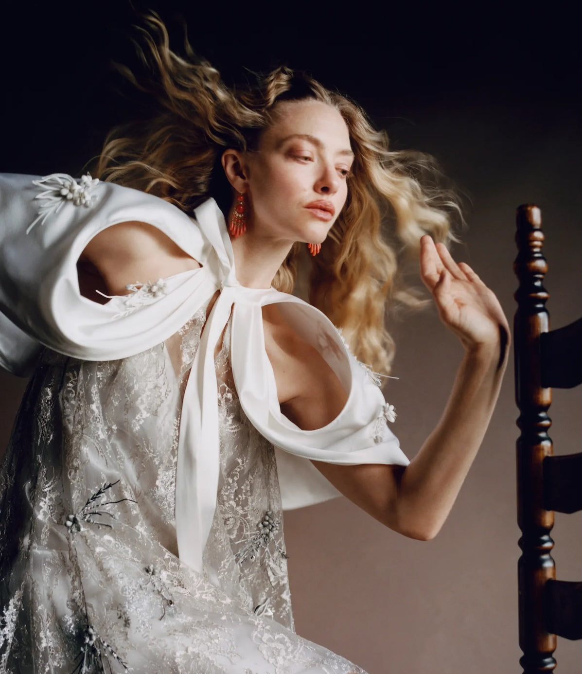 Amanda Seyfried sports Kentshire's Antique Coral Earrings in Vogue