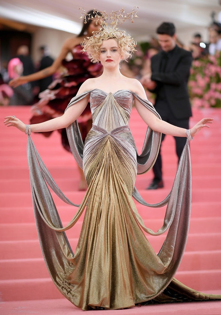 Julia Garner Stuns in Kentshire Art Deco Bracelets at the Met Gala
