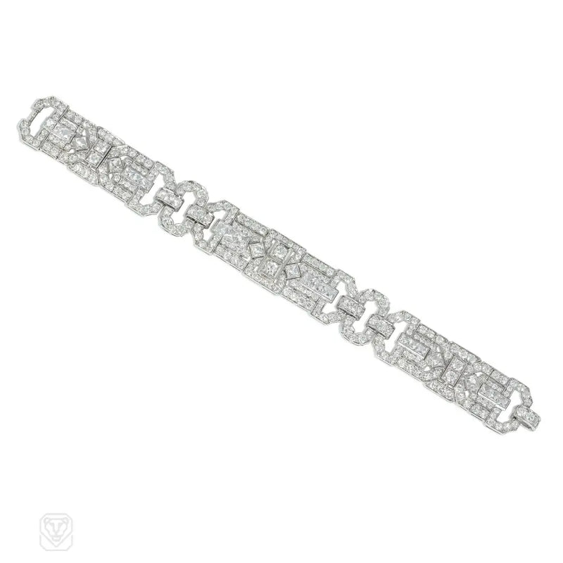 1920S Diamond And Platinum Strapwork Bracelet
