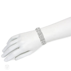 1920s diamond and platinum strapwork bracelet
