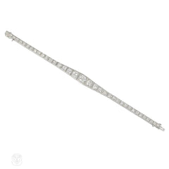 1920s J.E. Caldwell graduated diamond and platinum line bracelet