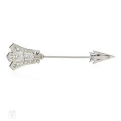 1920s platinum and diamond arrow jabot