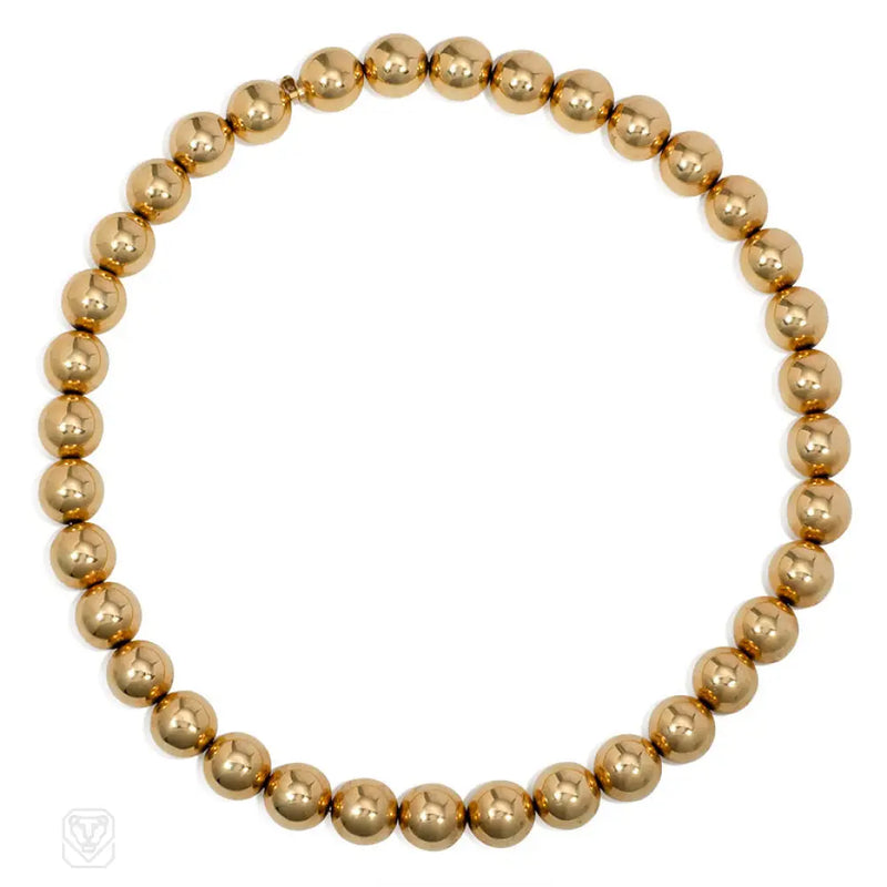 1930S Gold Bead Necklace Necklaces