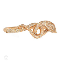 1940s diamond and rose gold serpent bracelet