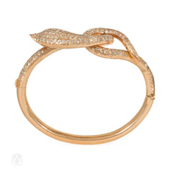 1940s diamond and rose gold serpent bracelet