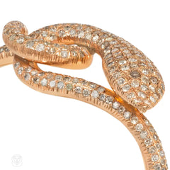 1940s diamond and rose gold serpent bracelet