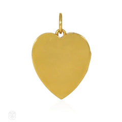 1940s oversized gold heart locket