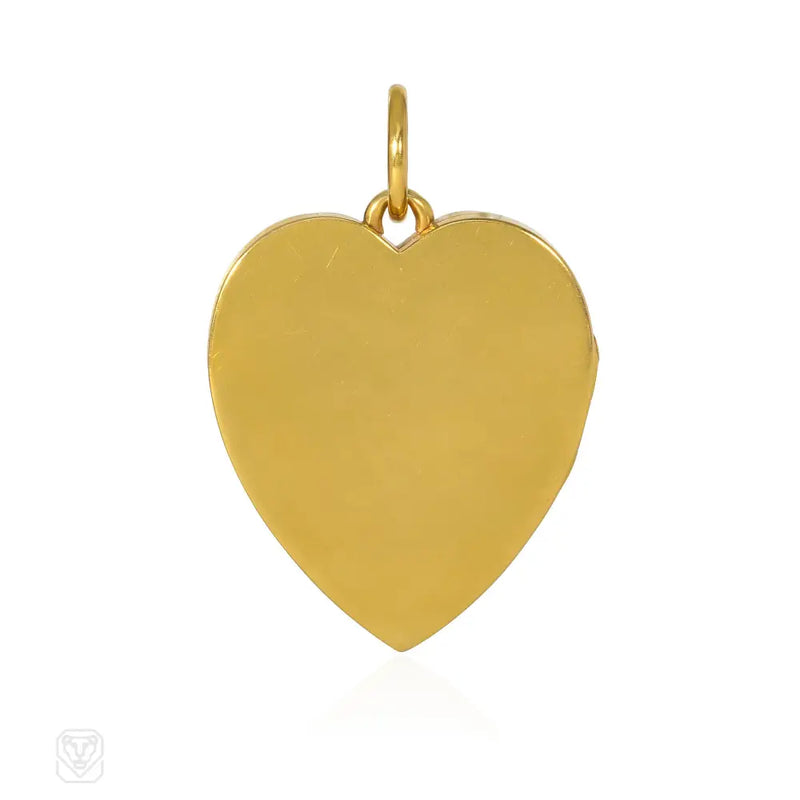 1940S Oversized Gold Heart Locket