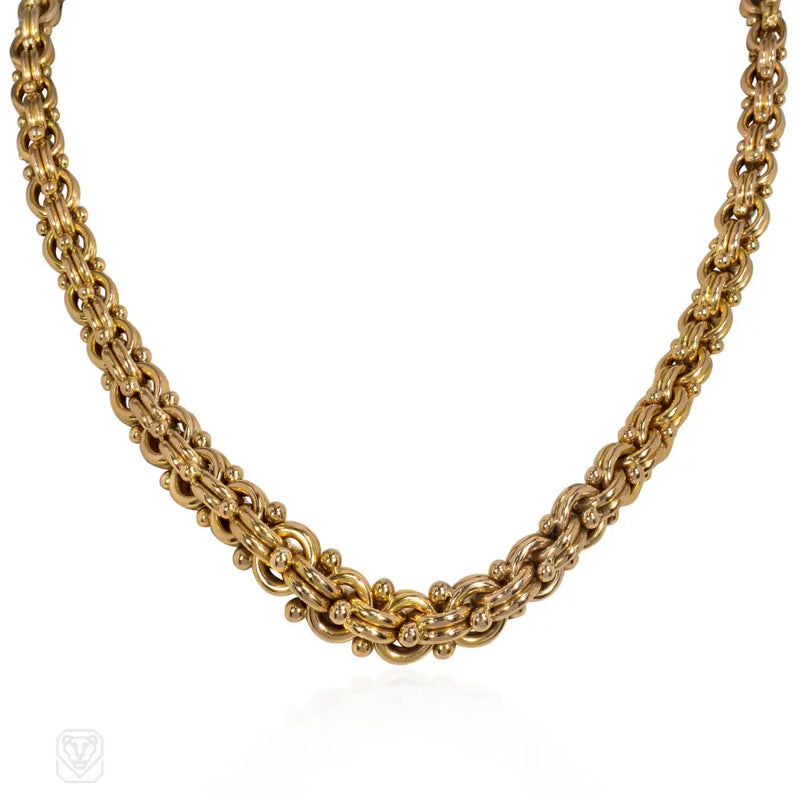 1950S Boucheron Gold Graduated Chain Link Collar