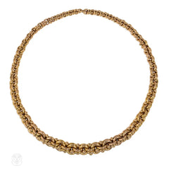 1950s Boucheron gold graduated chain link collar