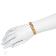 1950s Cartier gold and diamond bracelet watch