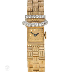 1950s Cartier gold and diamond bracelet watch