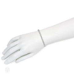 1950s collet set diamond and platinum line bracelet