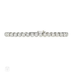 1950s collet set diamond and platinum line bracelet