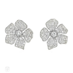 1950s diamond and platinum convertible flower earrings