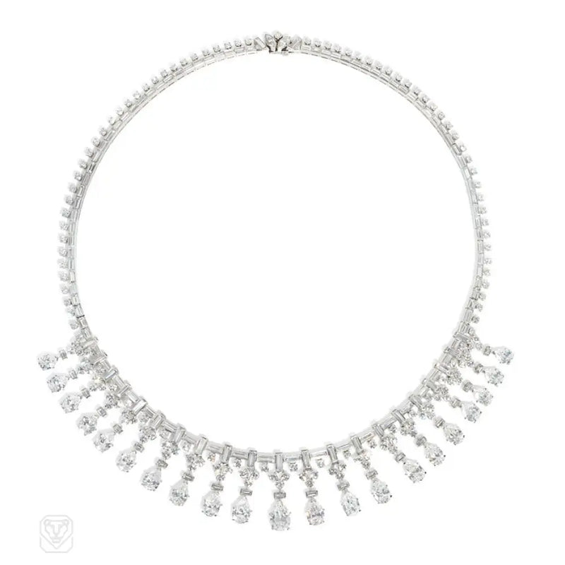 1950S Diamond Bib Style Necklace Van Cleef & Arpels