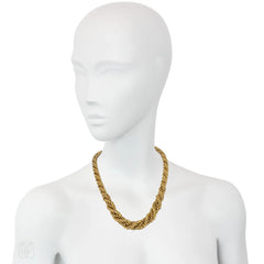 1950s French gold graduated rope necklace