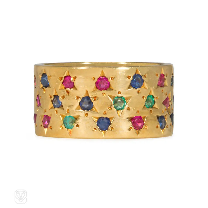1950S Gold And Multi - Gem Ring