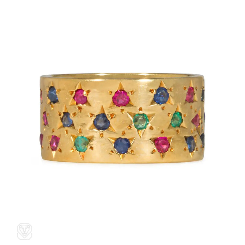 1950S Gold And Multi - Gem Ring