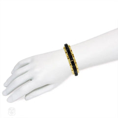 1950s gold and onyx bracelet