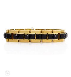 1950s gold and onyx bracelet
