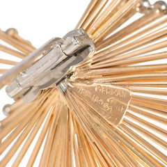 1950s Tiffany gold and diamond scroll brooch
