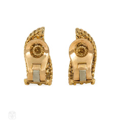 1960s Georgers Lenfant gold and diamond flame earrings